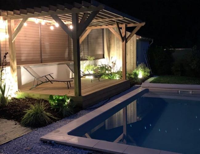 Pergolas et terrasse en pin Villiers sous Chatillon 51700 ( 51 secteur Marne ).