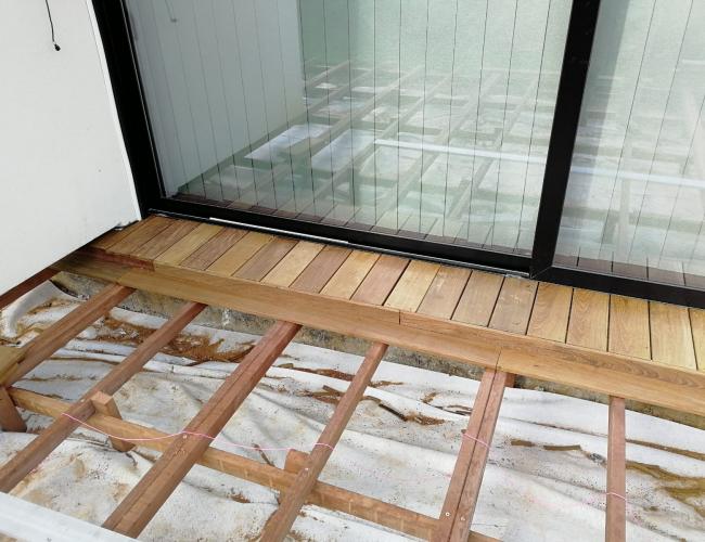 Création de terrasse en bois exotique à Villiers-sous-Châtillon 51700 ( 51 secteur Marne ).
