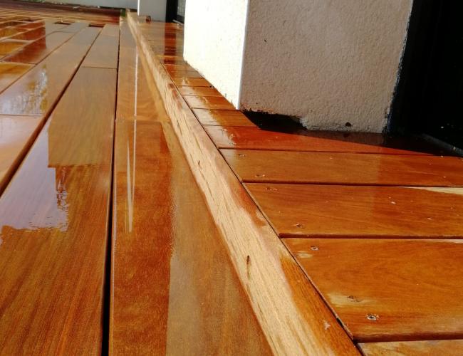 Création de terrasse en bois exotique à Thillois 51370 ( 51 secteur Marne ).
